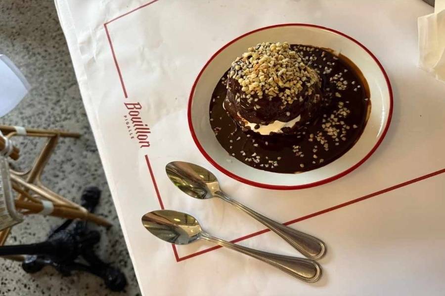 Chocolate profiterole at Bouillon Pigalle. A must try dessert when in France.