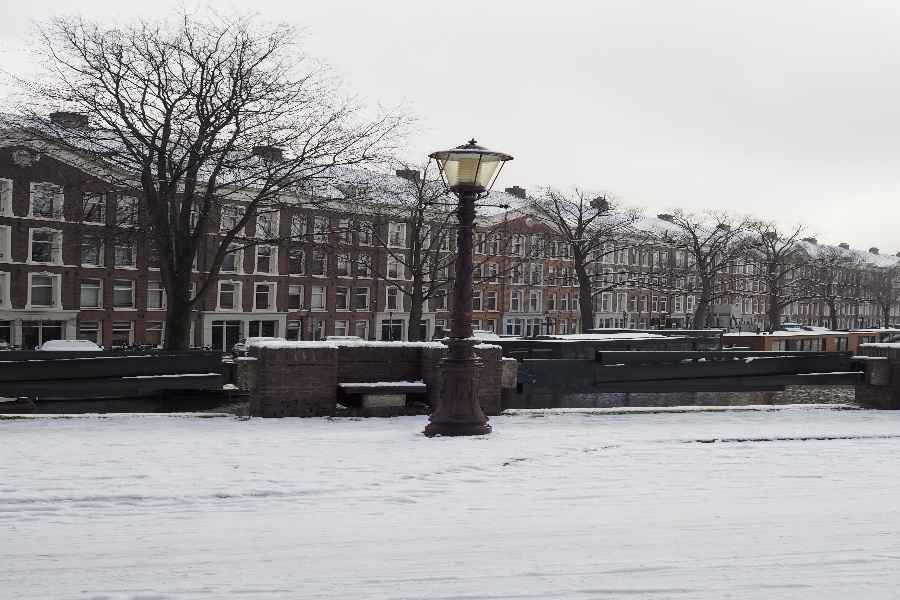 Snowfall in Amsterdam