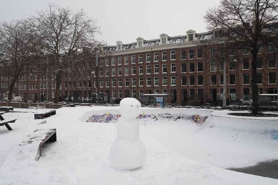 Snowman in Amsterdam