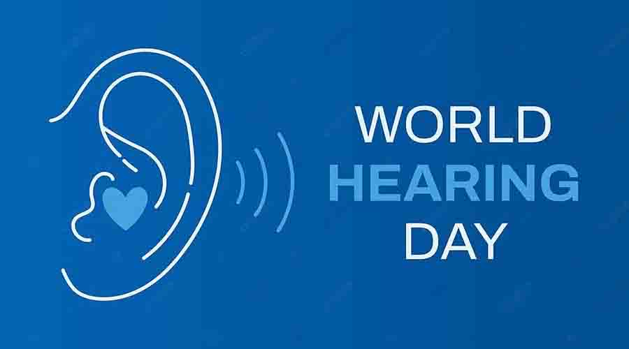 World Hearing Day image showing a sketch of an ear with a heart in it.