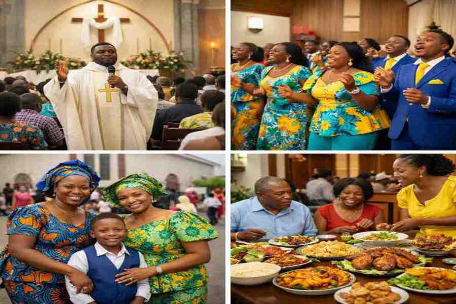 Compilation of 4 images showcasing African Easter