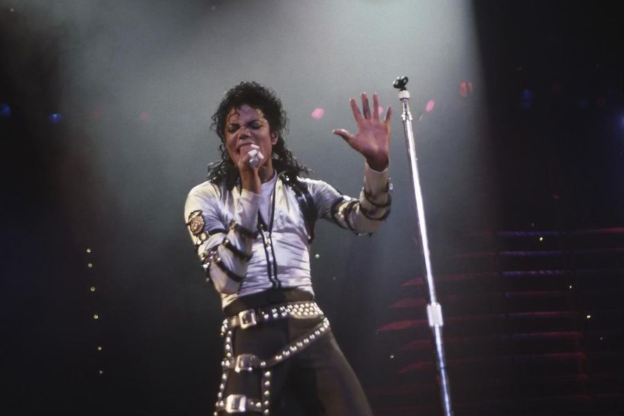Michael Jackson performing on stage 