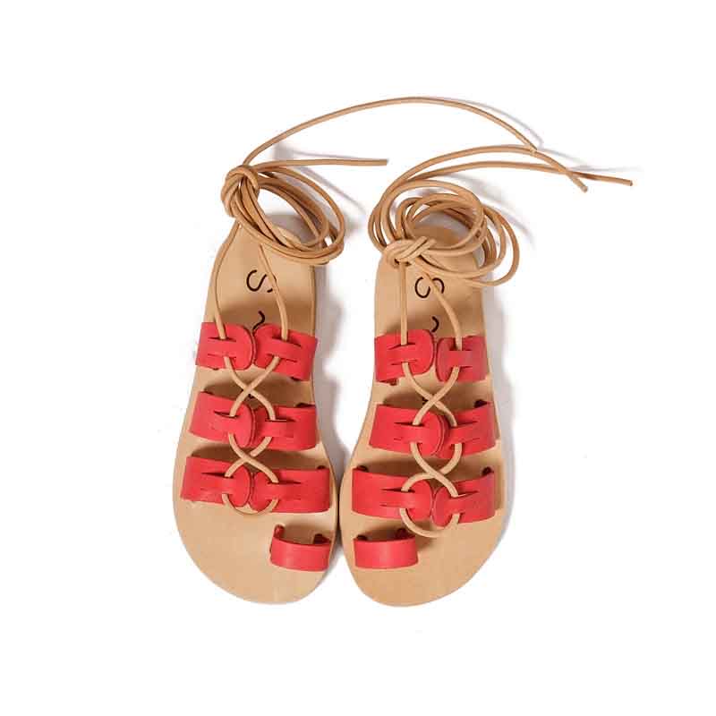 Red Handcrafted Sandals