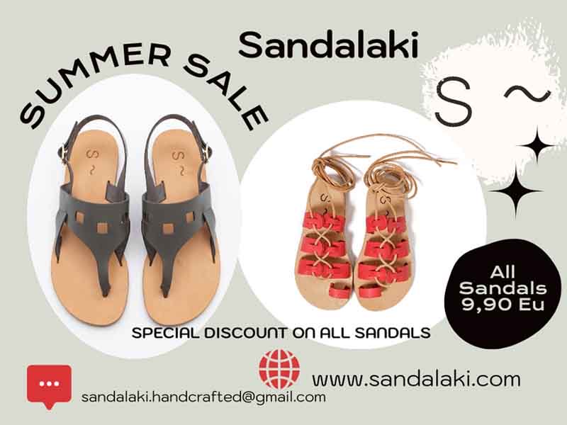 Leather Sandals Sandalaki – Handcrafted Greek Leather Sandals | Summer Sale 2026