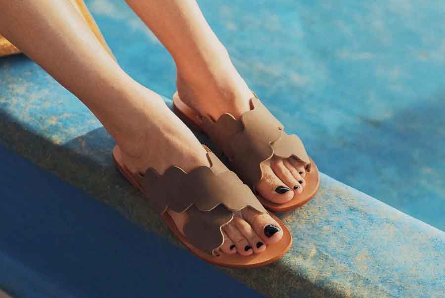 Sandalaki Leather Sandals by the pool